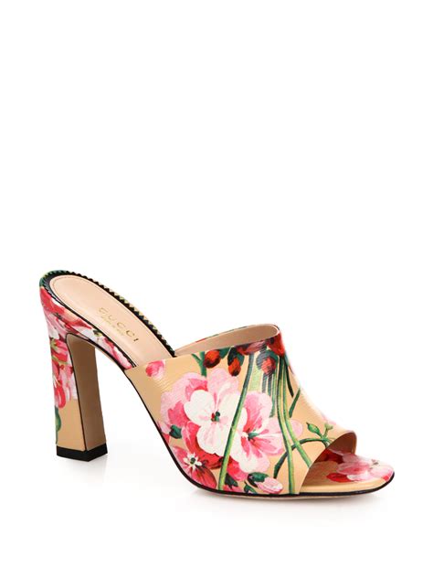 floral gucci mules